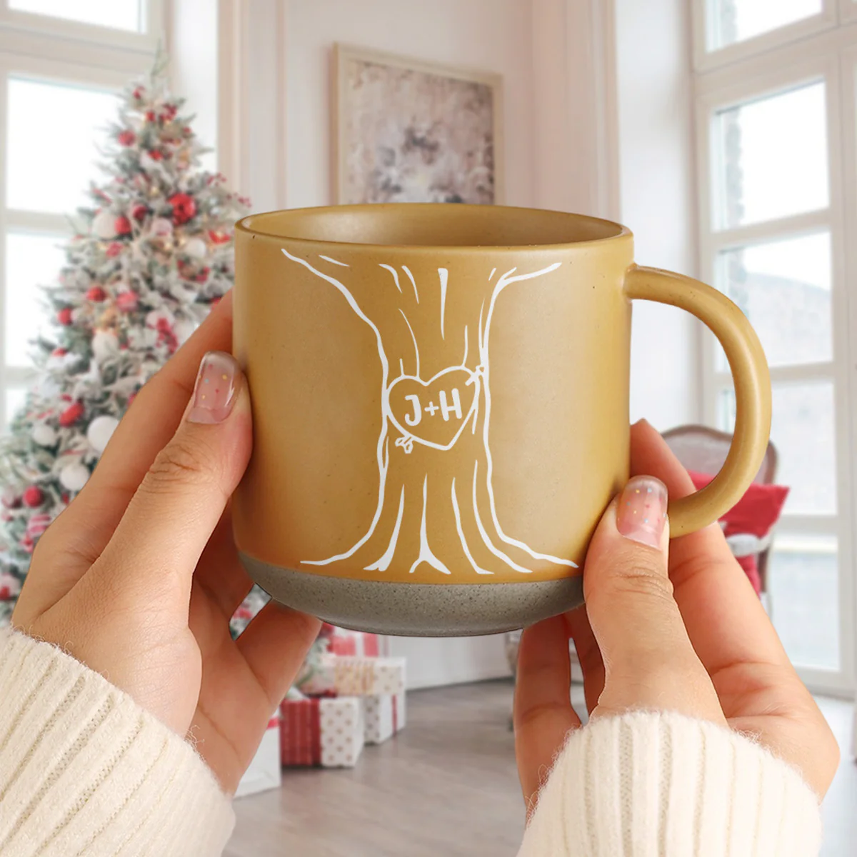 Custom Name A Heart Tree Pottery Mug For Couple TH10 898081 - Image 6