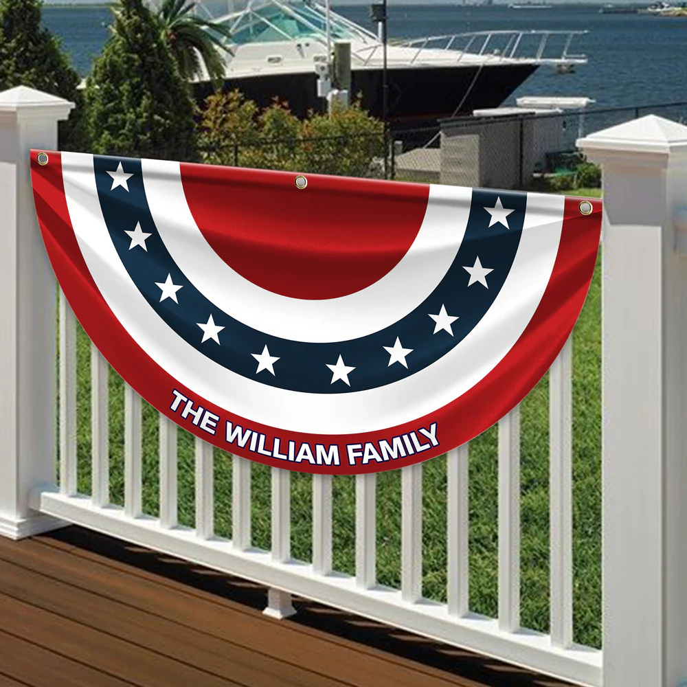 Custom Family Name America Non-Pleated Fan Flag TH10 896433 - Image 4