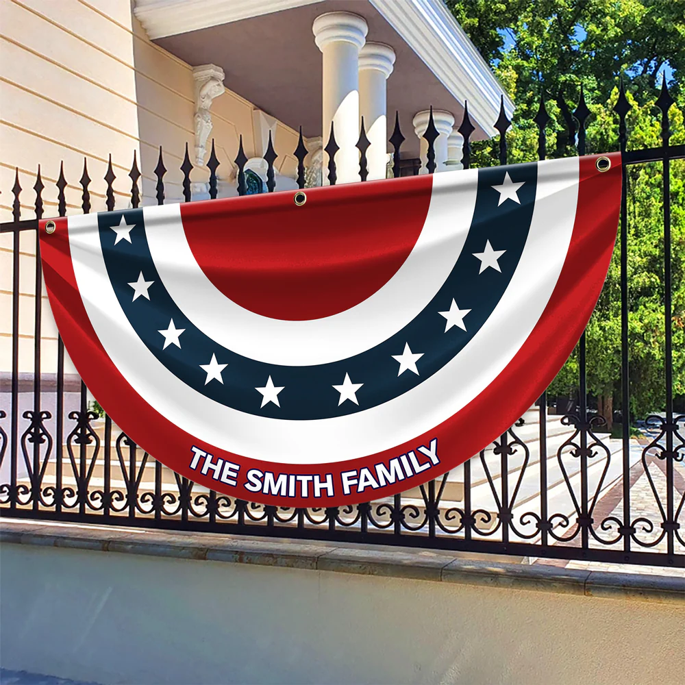 Custom Family Name America Non-Pleated Fan Flag TH10 896433 - Image 5