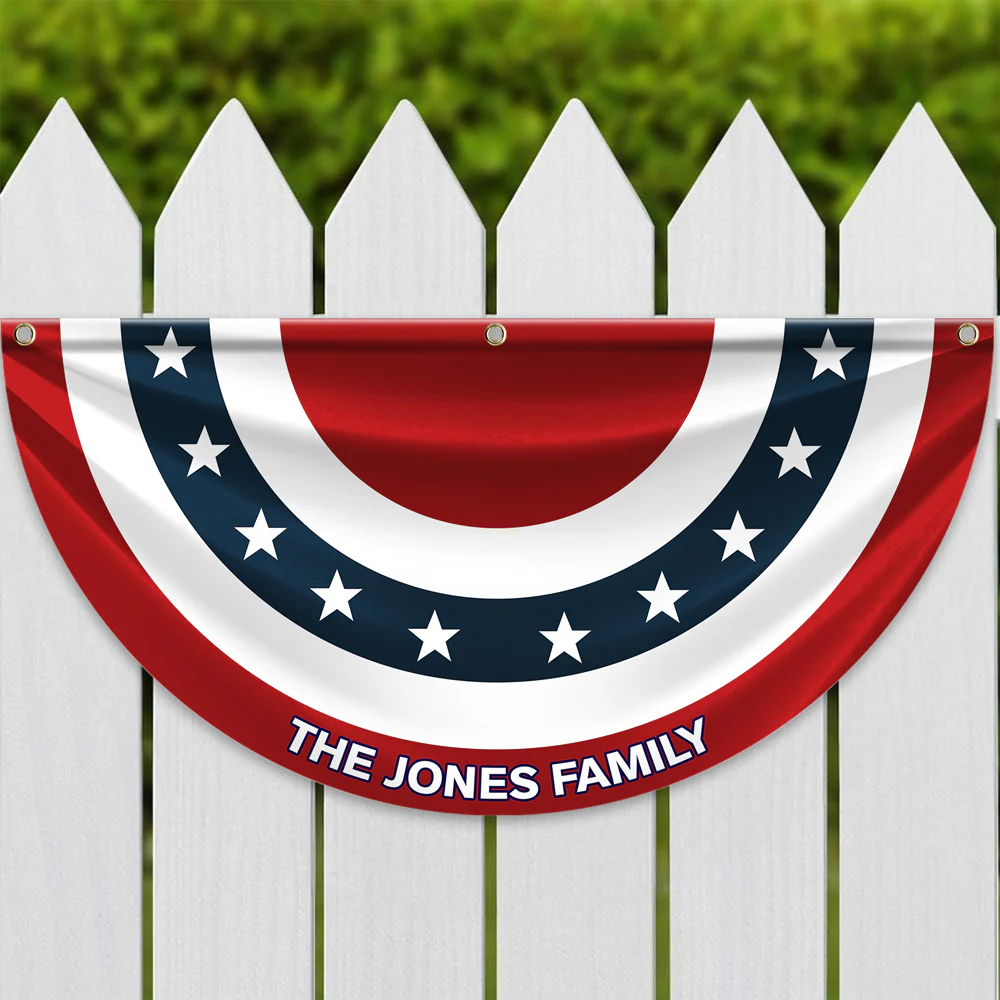 Custom Family Name America Non-Pleated Fan Flag TH10 896433 - Image 7