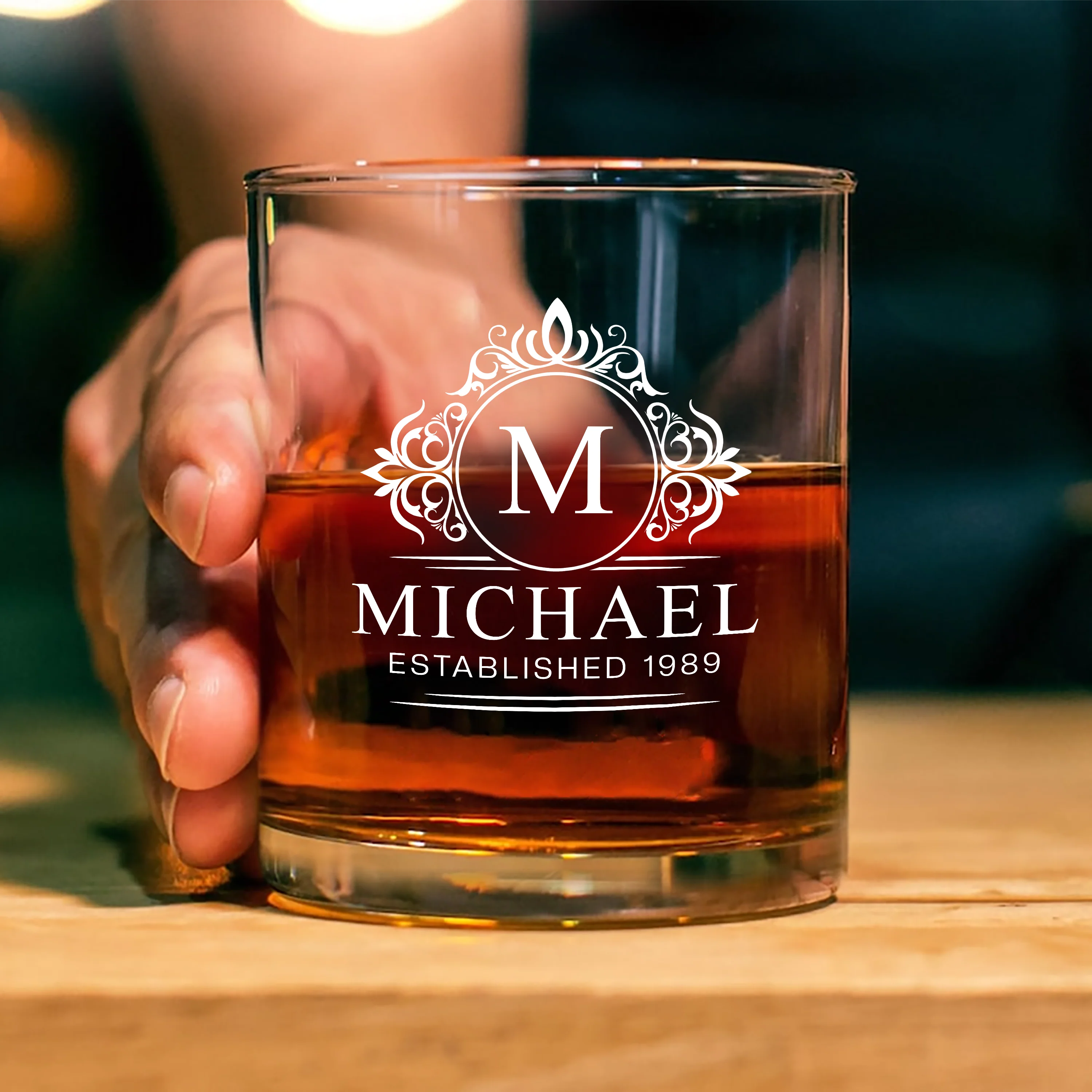 Custom Name And Established Whiskey Glass Gift For Dad TH10 894495 - Image 2