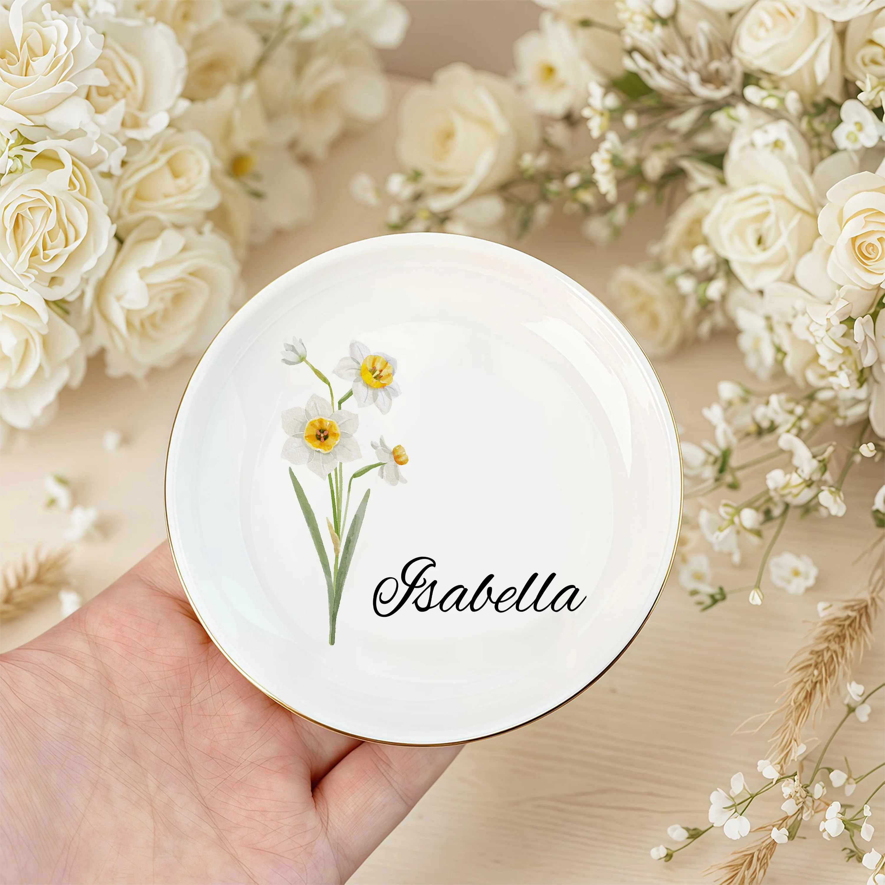 Custom Name And Flower Month Ring Dish TH10 896883 - Image 6