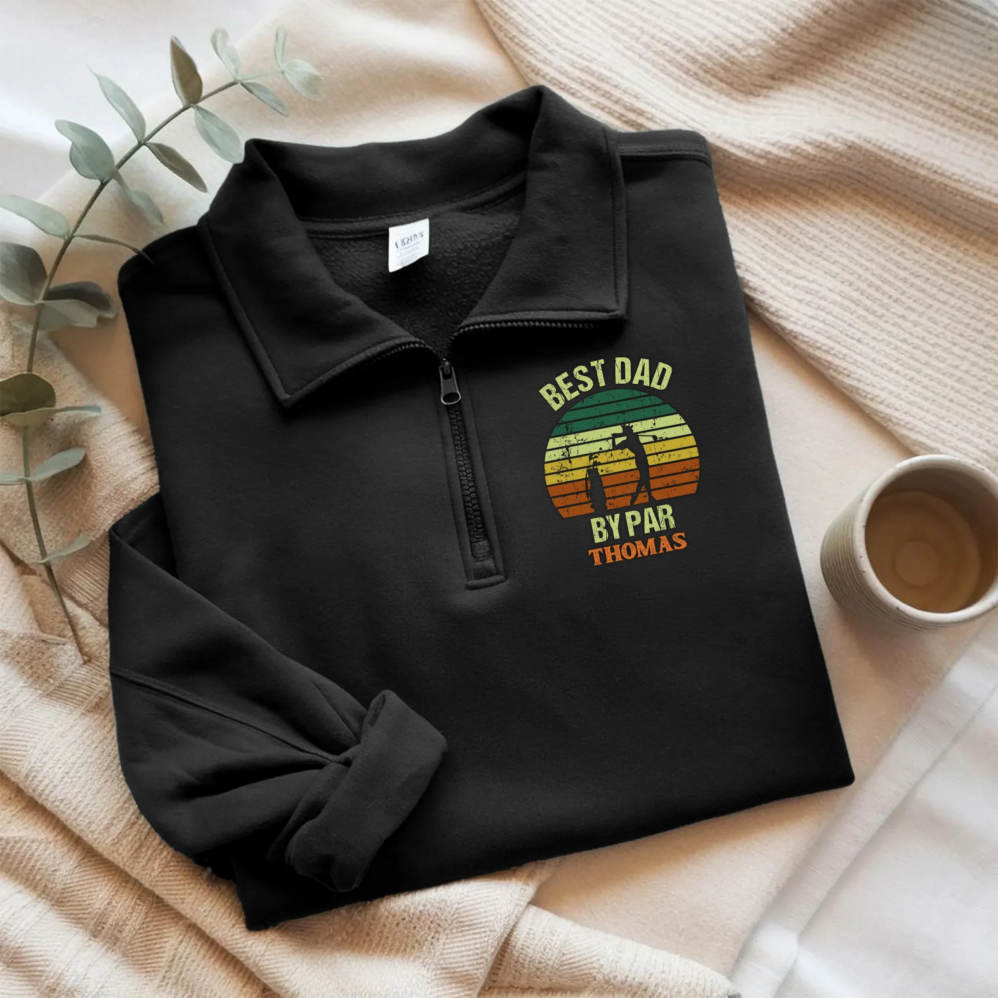 Custom Name Best Dad By Par Printed Quarter Zip Gift For Golf Lover TH10 898207 - Image 5
