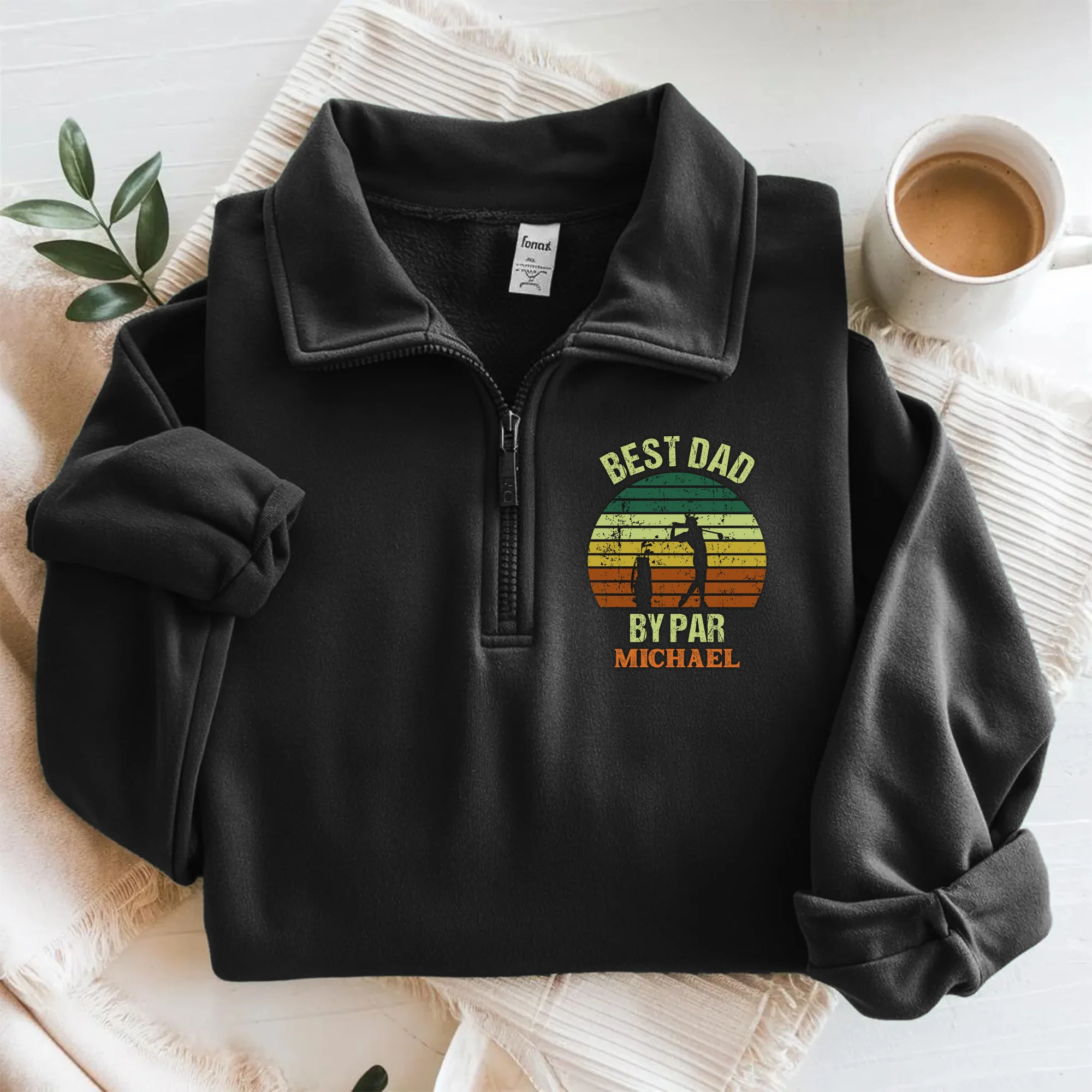 Custom Name Best Dad By Par Printed Quarter Zip Gift For Golf Lover TH10 898207 - Image 6