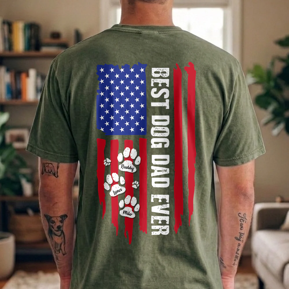 Custom Name Best Dog Dad Ever Comfort Shirt Gift For Dog Lover TH10 169363 - Image 2