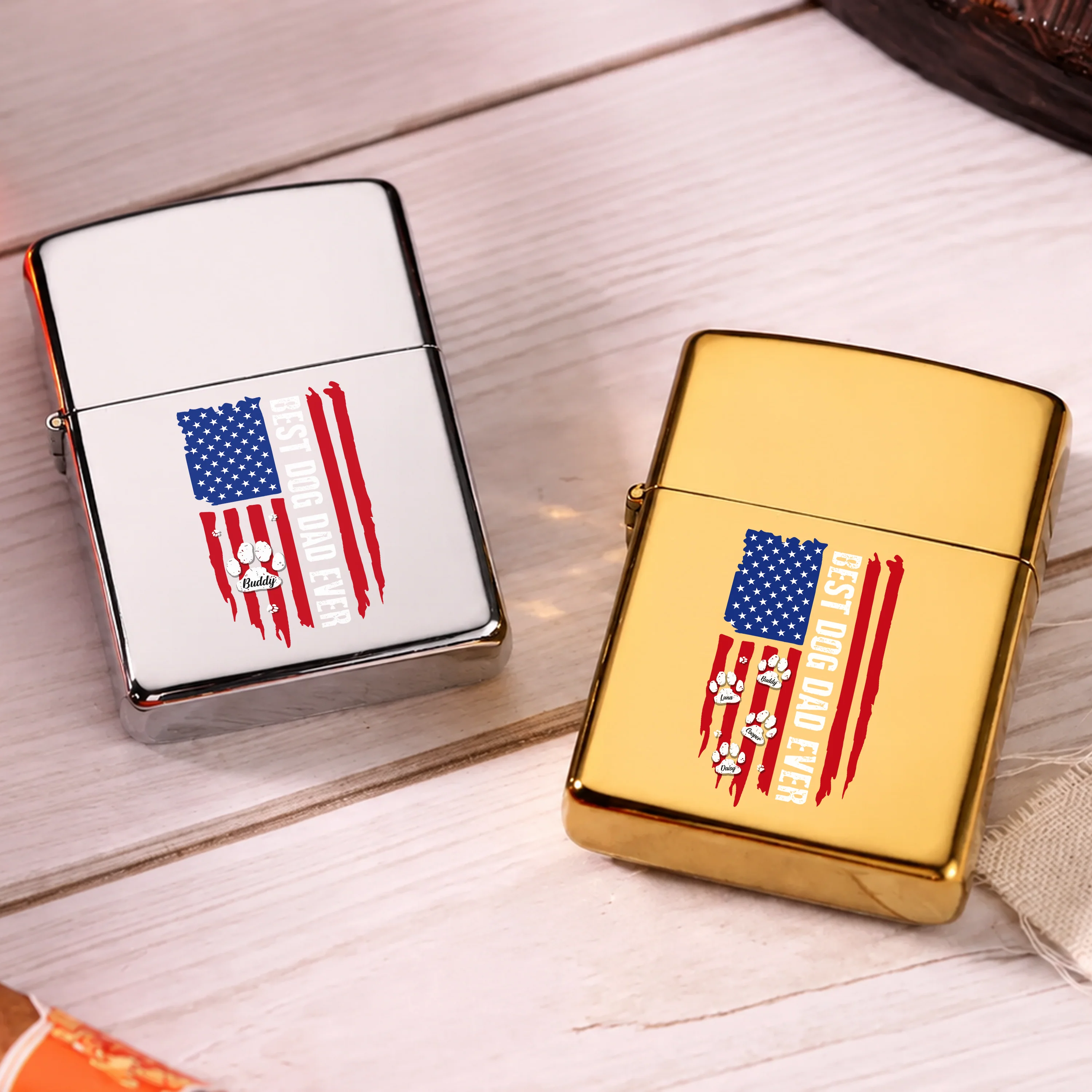 Custom Name Best Dog Dad Ever Metal Lighter Gift For Dad TH10 169601 - Image 3