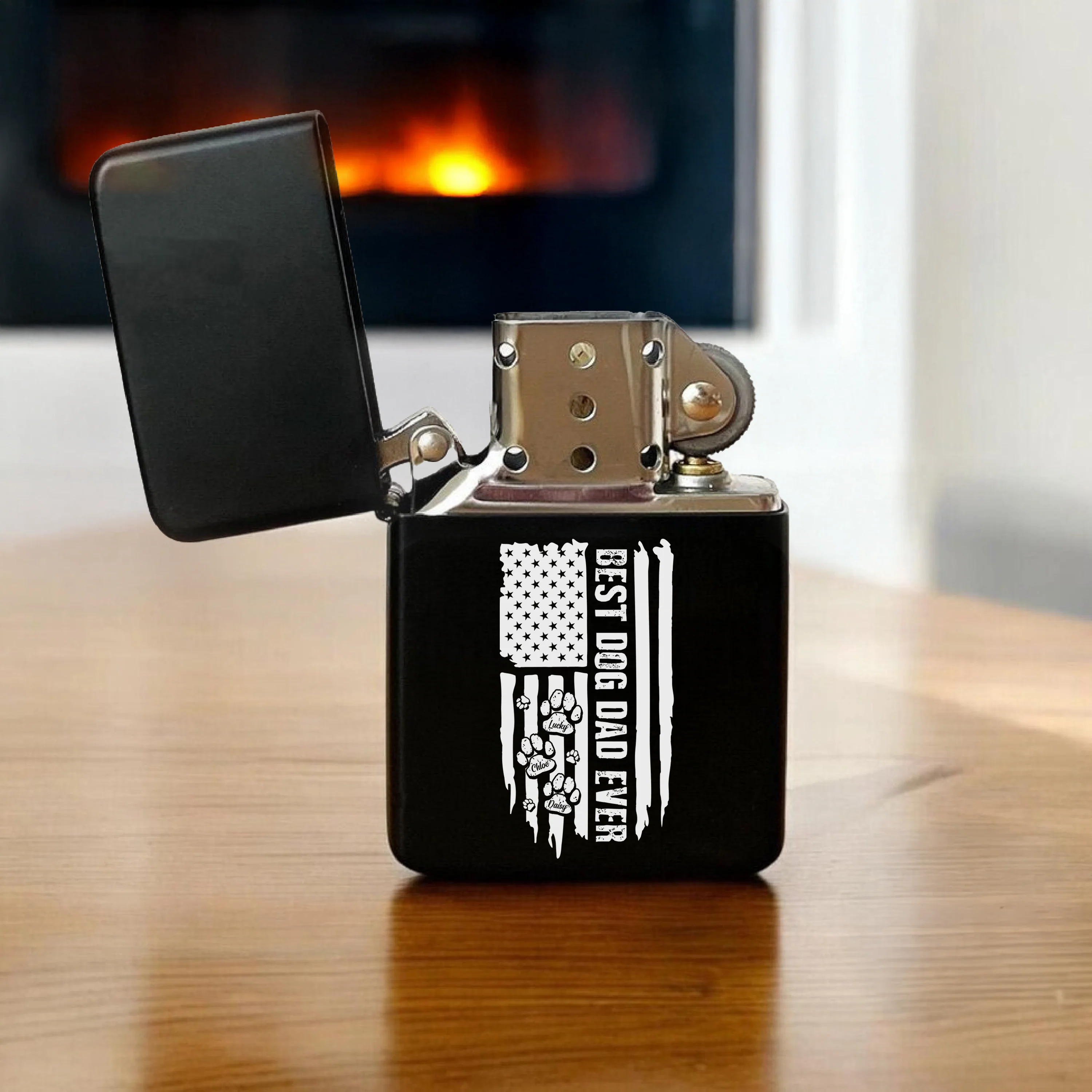 Custom Name Best Dog Dad Ever Metal Lighter Gift For Dad TH10 169601 - Image 4