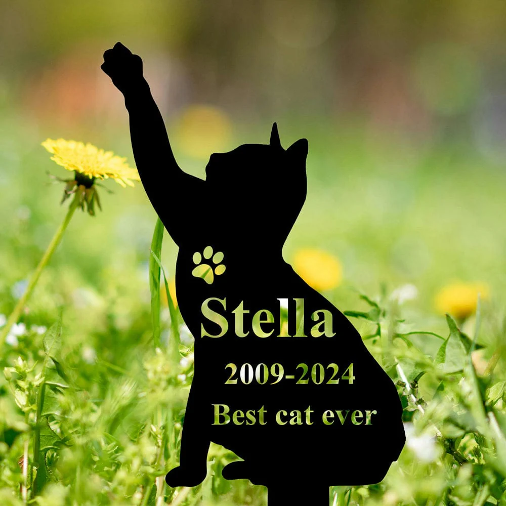 Custom Name Cat Memorial Garden Stake TH10 891503 - Image 3