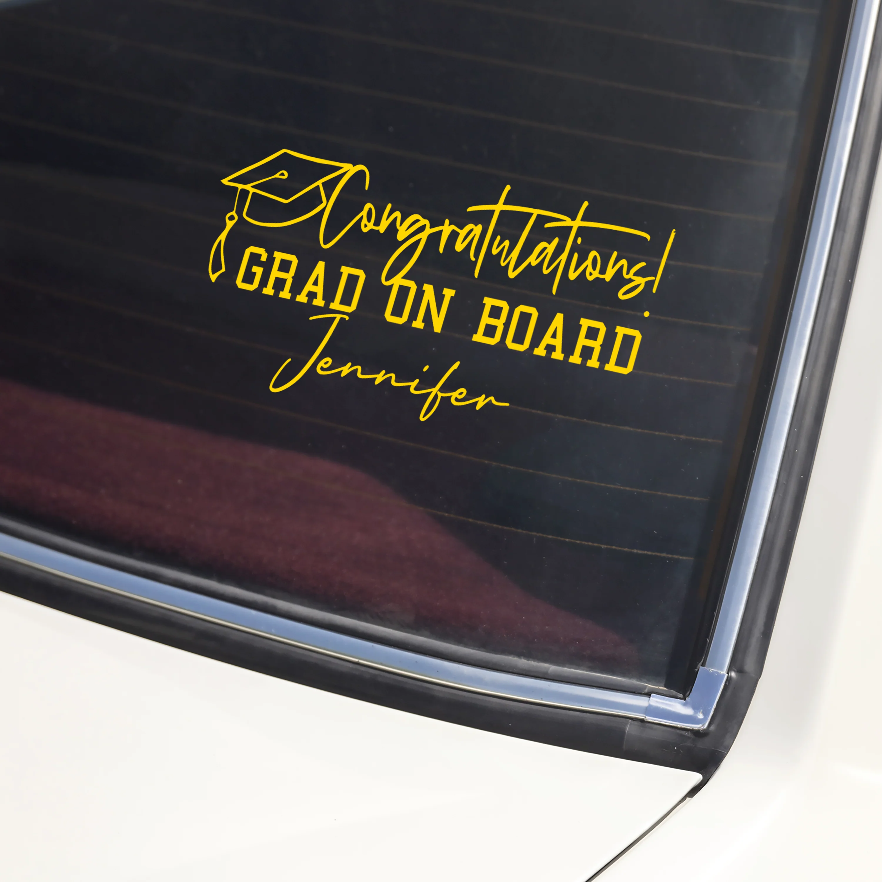 Custom Name Congratulations! Grad On Board Car Window Decal Sticker TH10 898491 - Image 2
