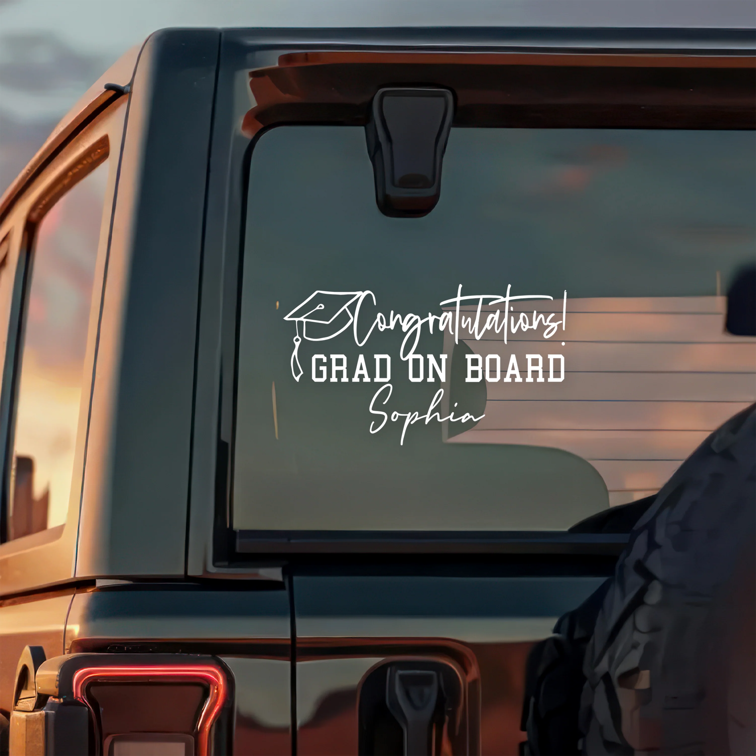 Custom Name Congratulations! Grad On Board Car Window Decal Sticker TH10 898491 - Image 5