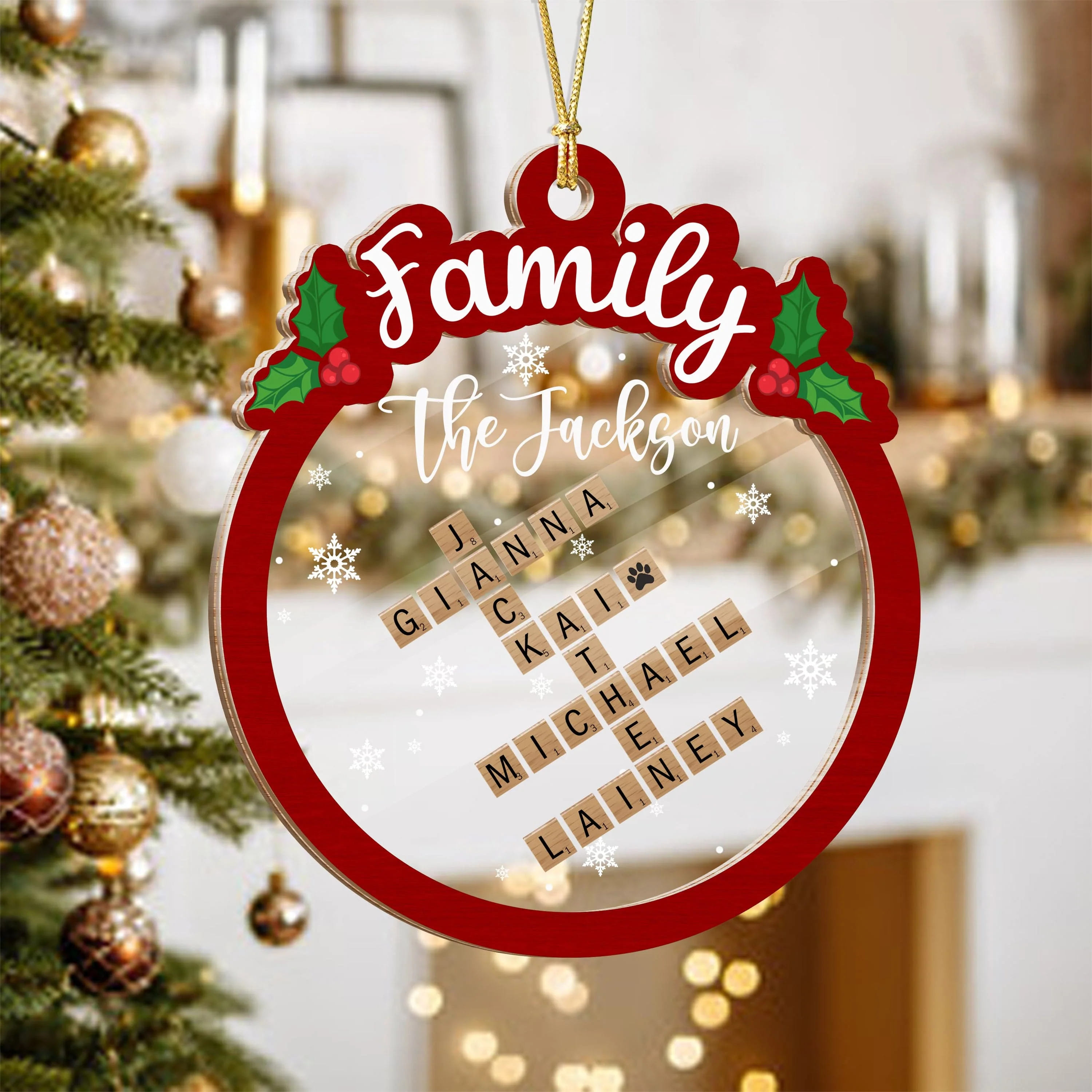 Custom Name Crossword Puzzle Christmas Ornament TH10 892157 - Image 3