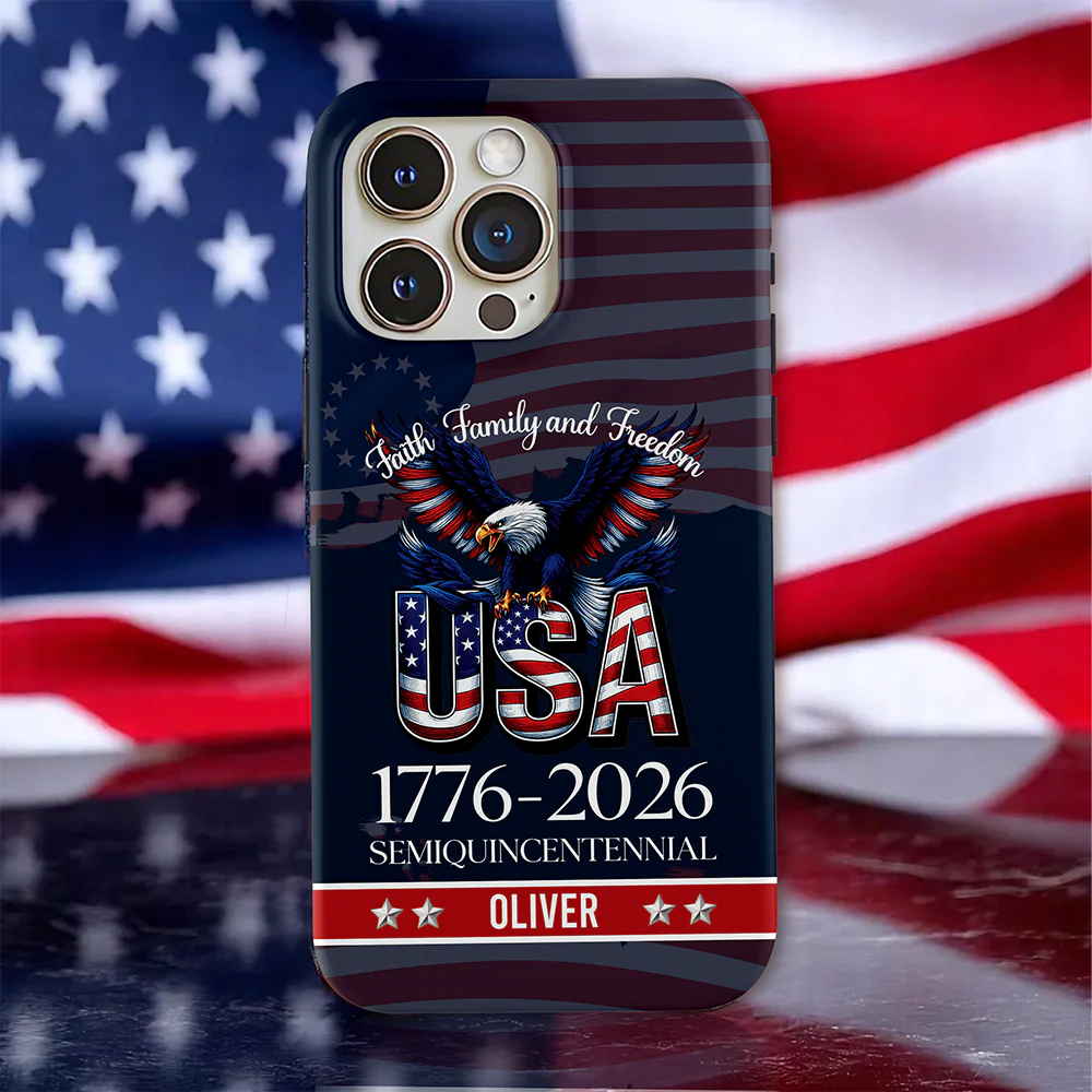 Custom Name Faith, Family & Freedom 250 Years Patriotic Phone Case TH10 898613