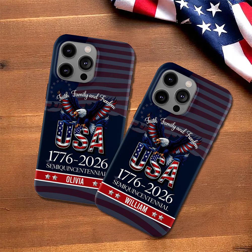 Custom Name Faith, Family & Freedom 250 Years Patriotic Phone Case TH10 898613 - Image 4