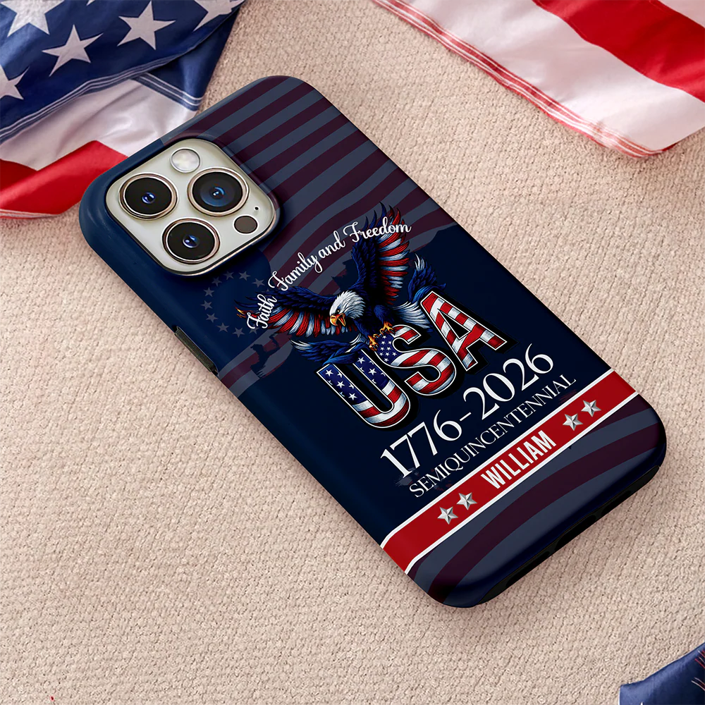 Custom Name Faith, Family & Freedom 250 Years Patriotic Phone Case TH10 898613 - Image 6