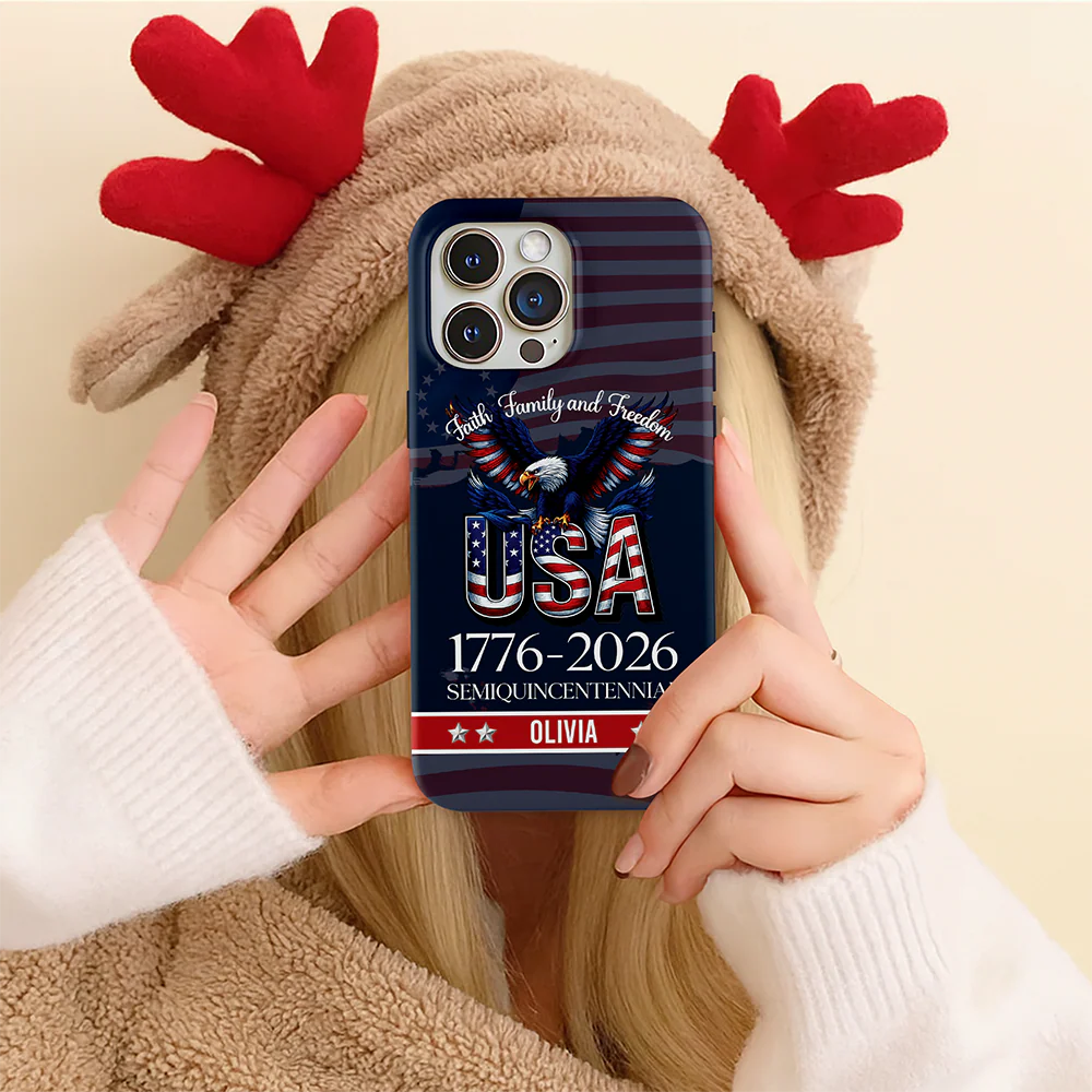 Custom Name Faith, Family & Freedom 250 Years Patriotic Phone Case TH10 898613 - Image 7