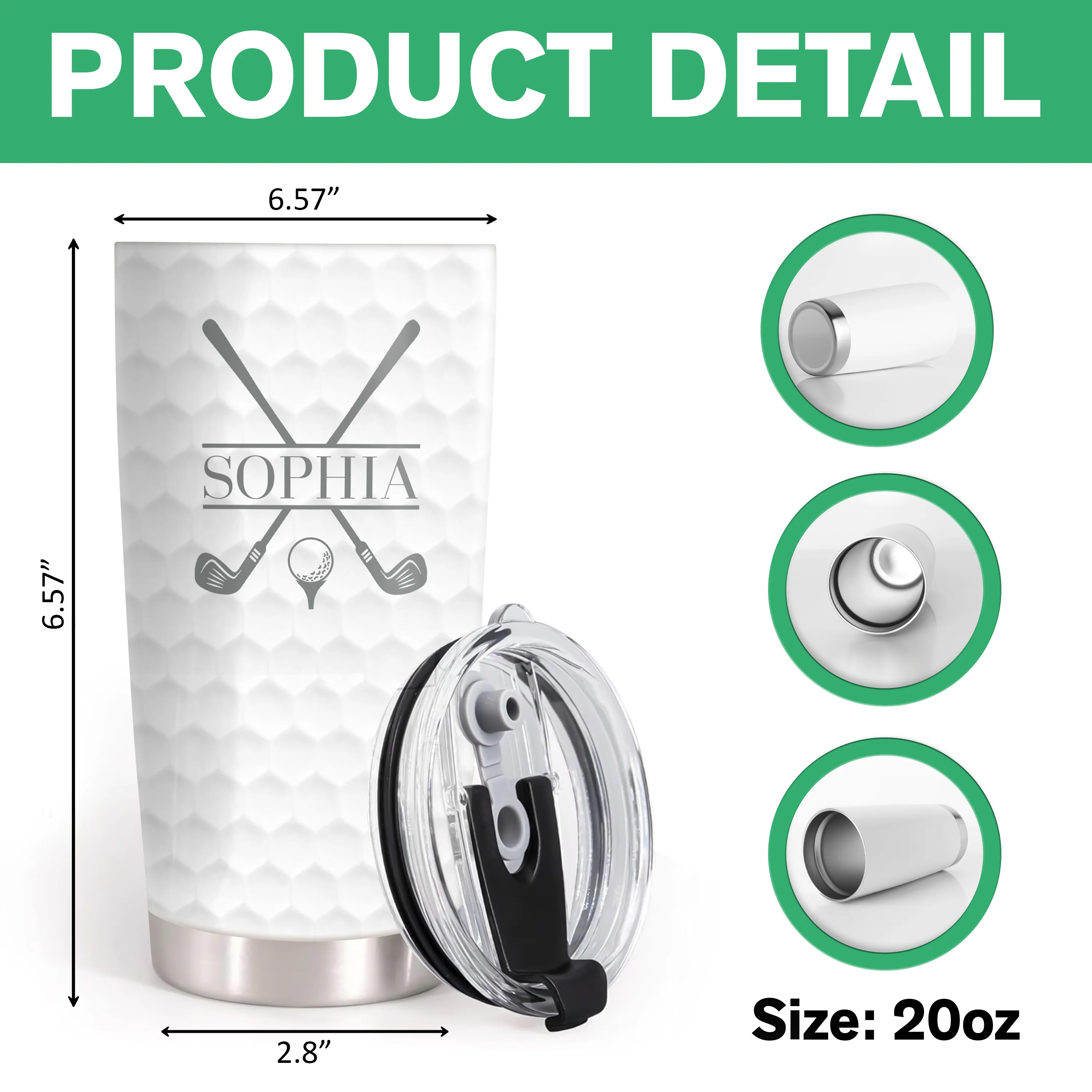 Custom Name Fat 3D Inflated Effect Tumbler For Golfer TH10 898101 - Image 7