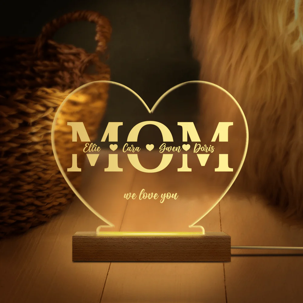 Custom Name Gift For Mom Acrylic Plaque With LED Night Light T286 890565 - Image 2