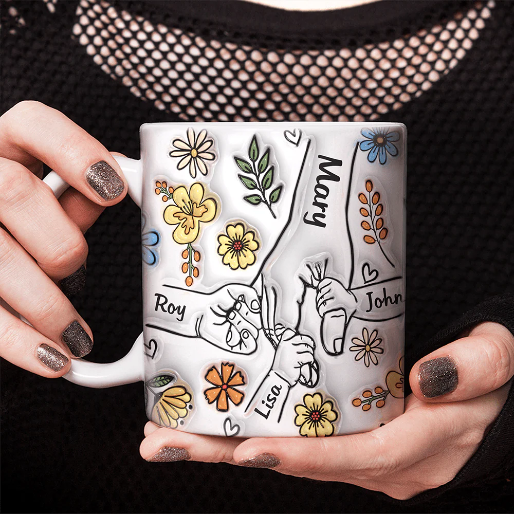 Custom Name Holding Hand Family 3D Mug Personalized Gift TH10 890887 - Image 2