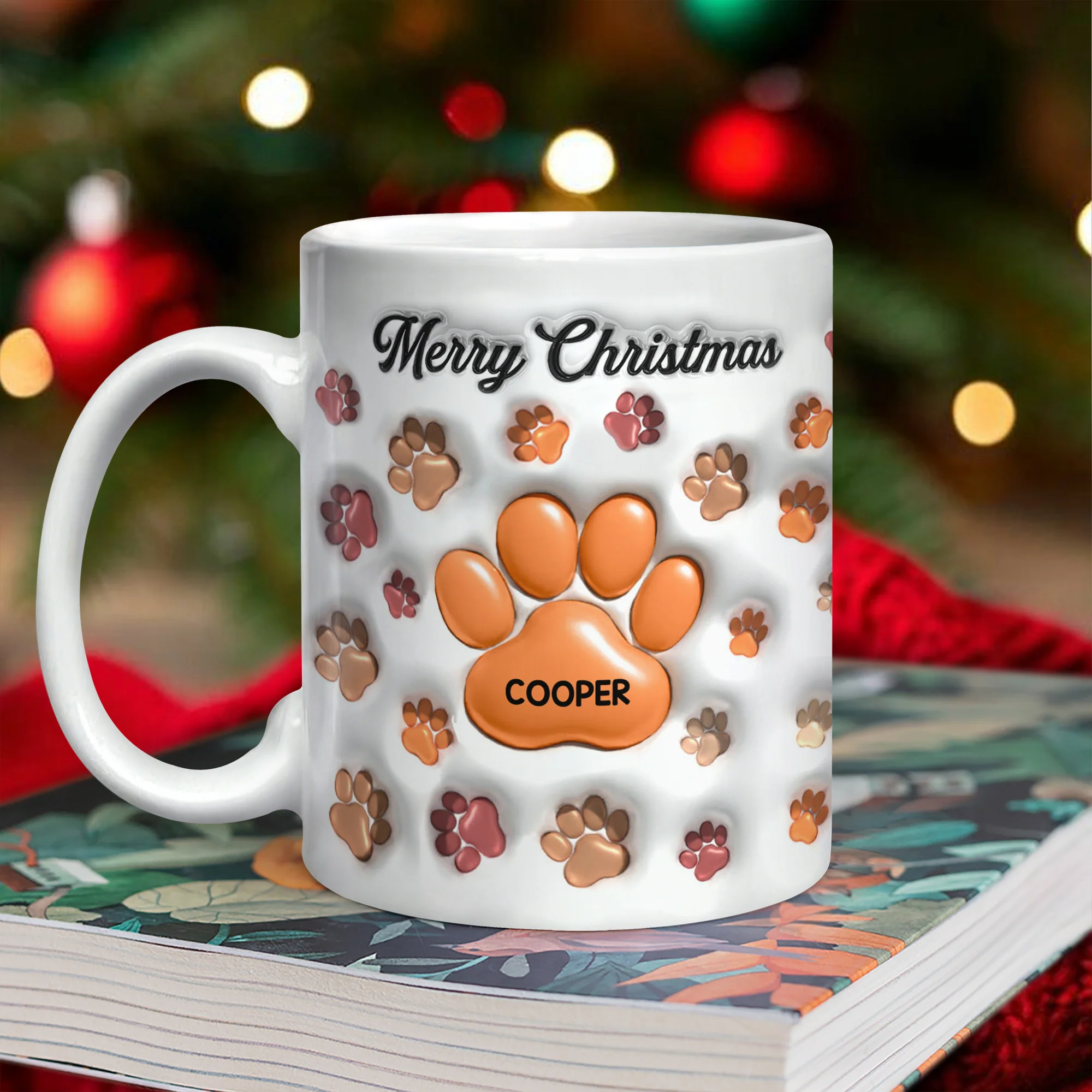 Custom Name Merry Christmas 3D Inflated Effect Mug For Dog Lover TH10 896619 - Image 3