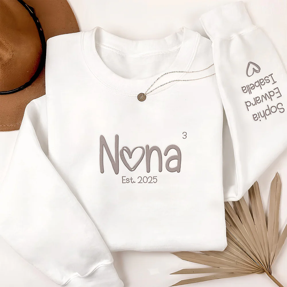 Custom Name Mom And Kid For Mom Sleeve Embroidered Sweatshirt TH10 892757 - Image 3