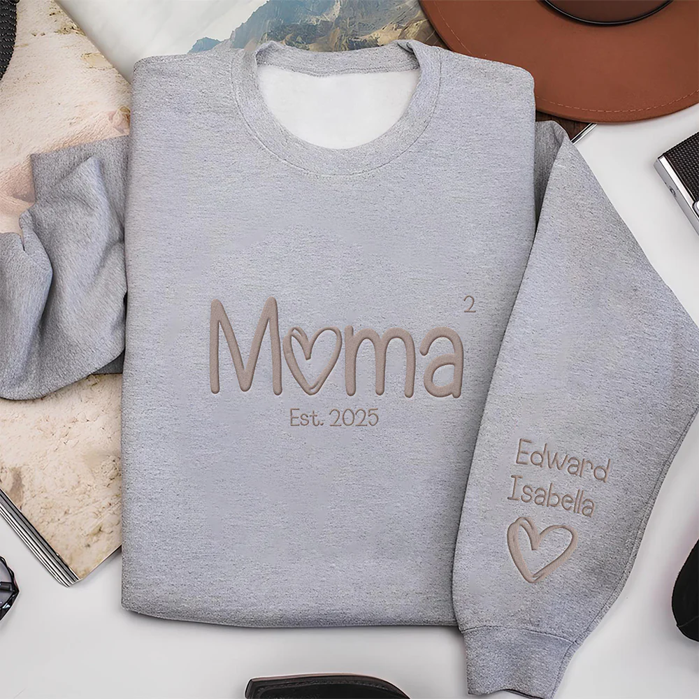 Custom Name Mom And Kid For Mom Sleeve Embroidered Sweatshirt TH10 892757 - Image 4