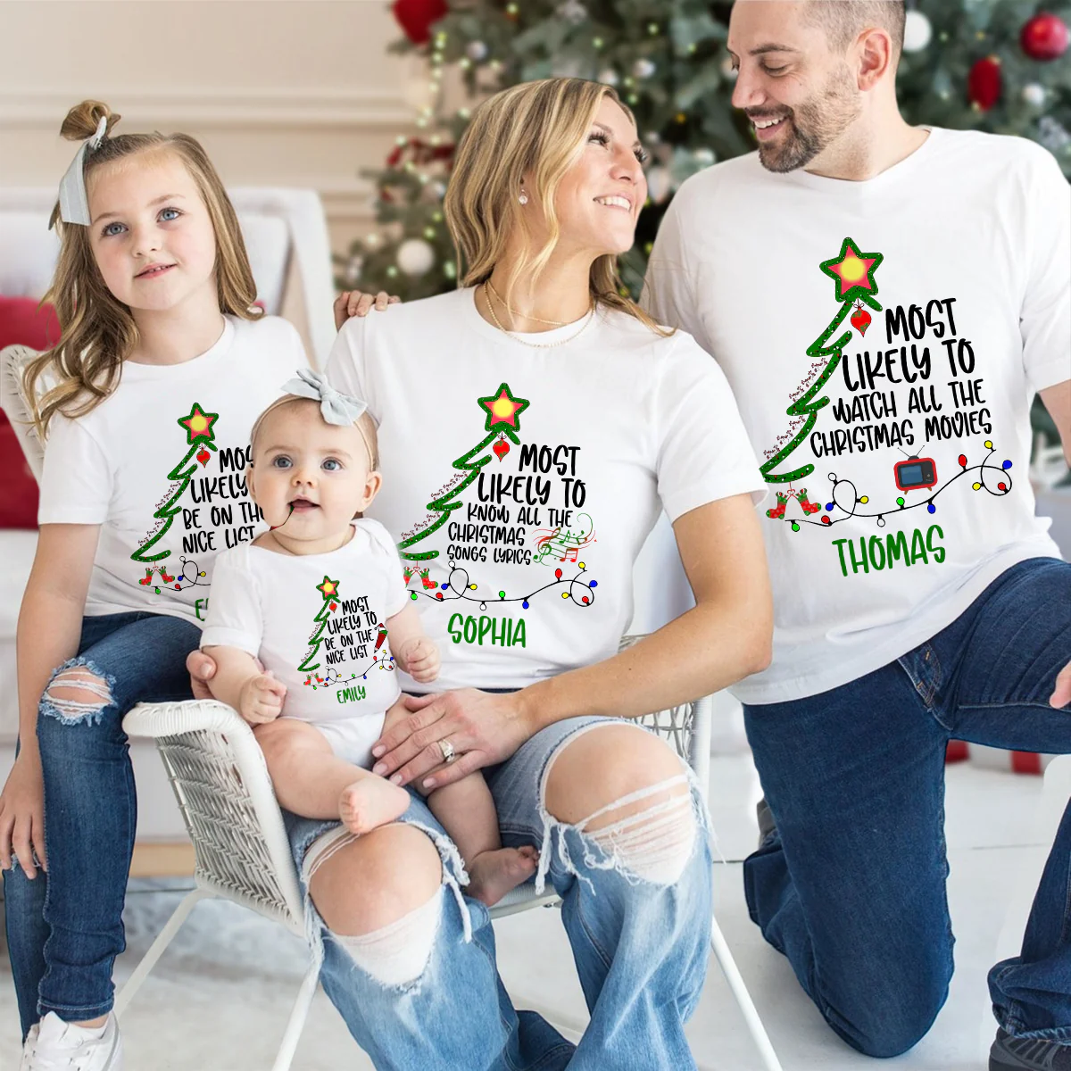 Custom Name Most Likely To Family Christmas Bright Shirt TH10 896007 - Image 5
