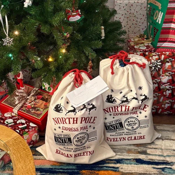 Custom Name North Pole Express Mail On Christmas Gift Bag TH10 896977 - Image 2