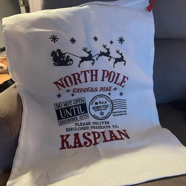 Custom Name North Pole Express Mail On Christmas Gift Bag TH10 896977 - Image 3