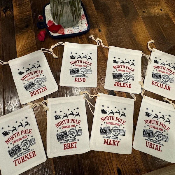 Custom Name North Pole Express Mail On Christmas Gift Bag TH10 896977 - Image 4