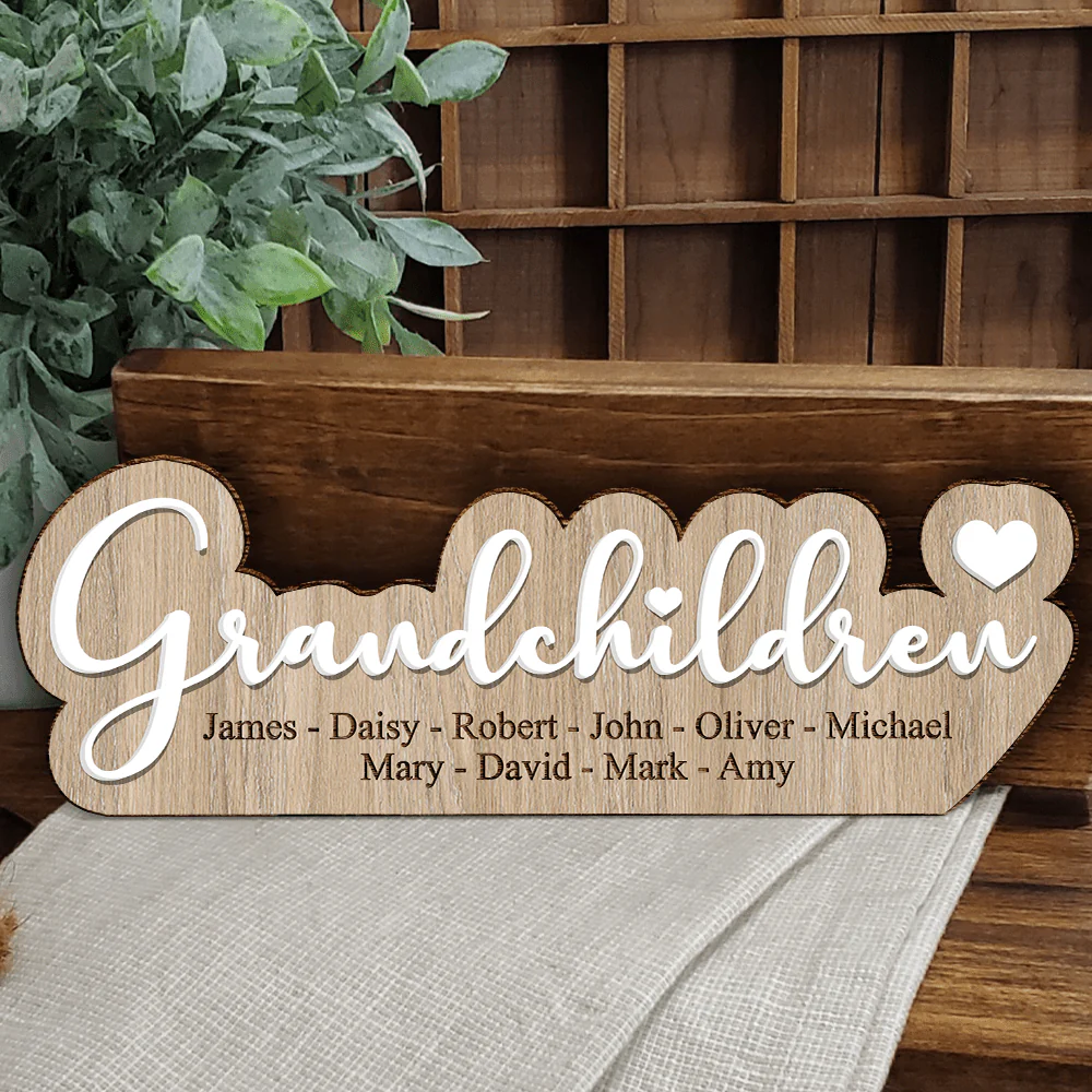 Custom Name Personalised Grandchildren Wood Sign T368 890735