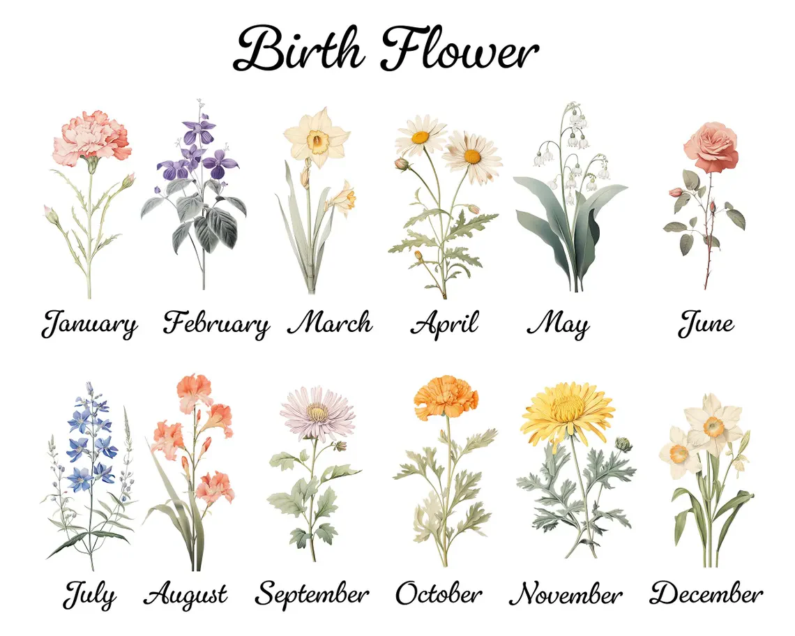 Custom Name Personalized Birth Flower Notebook & Pen Set, Birth Month Flower Journal TH10 170209 - Image 3