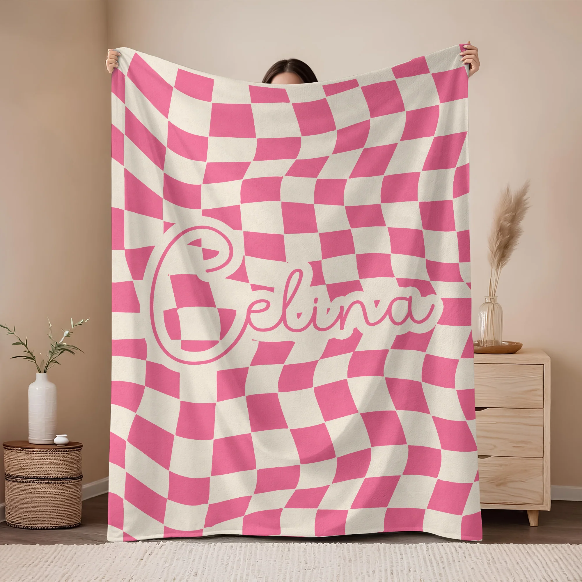 Custom Name Personalized Checker Design Blanket For Family TH10 894983 - Image 2