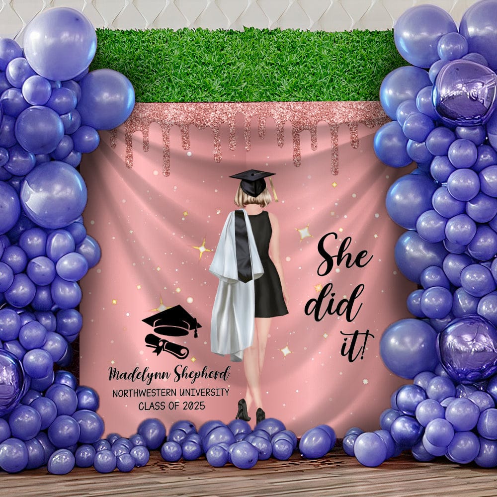 Custom Name She Did It Graduation Backdrop TH10 892319 - Image 4