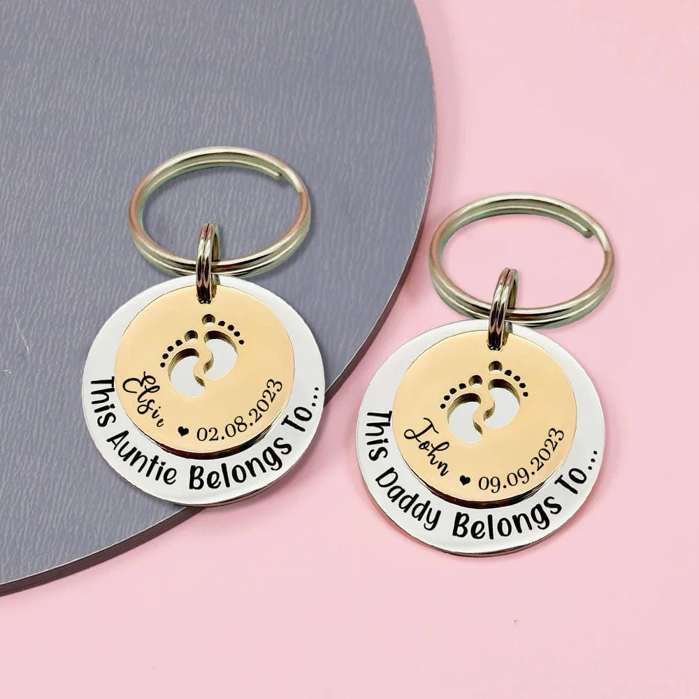 Custom Name This Human Belongs To Keychain Personalized Gift TA29 890563