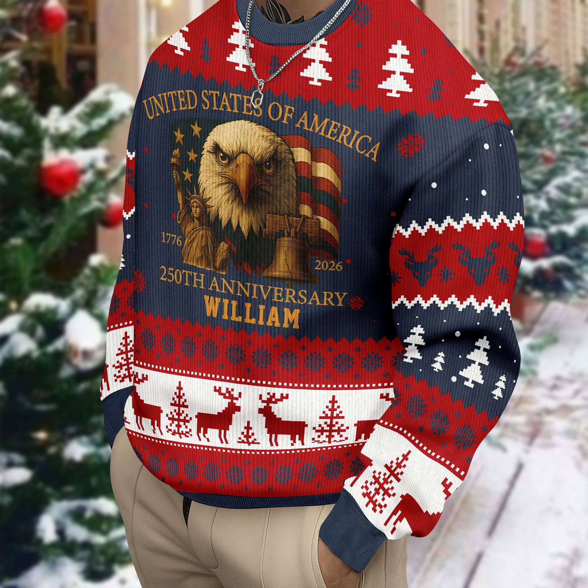 Custom Name USA 250th Anniversary Ugly Sweater TH10 896337 - Image 3