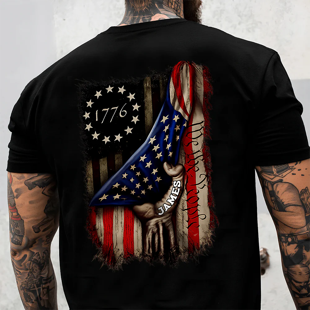 Custom Name We The People US Flag Back Shirt TH10 169061 - Image 2