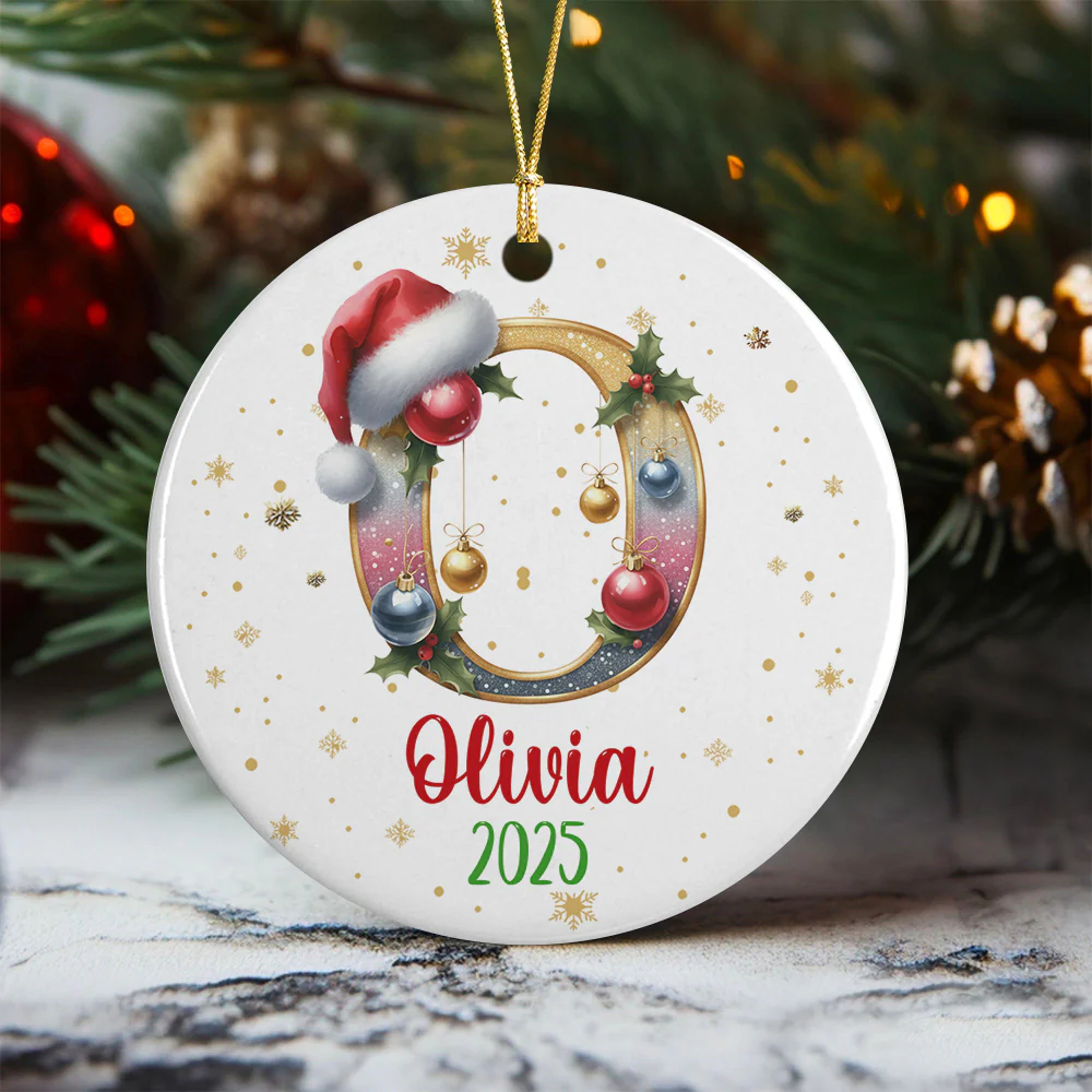 Custom Name With Alphabet Letter Ceramic Ornament For Christmas TH10 896311 - Image 6
