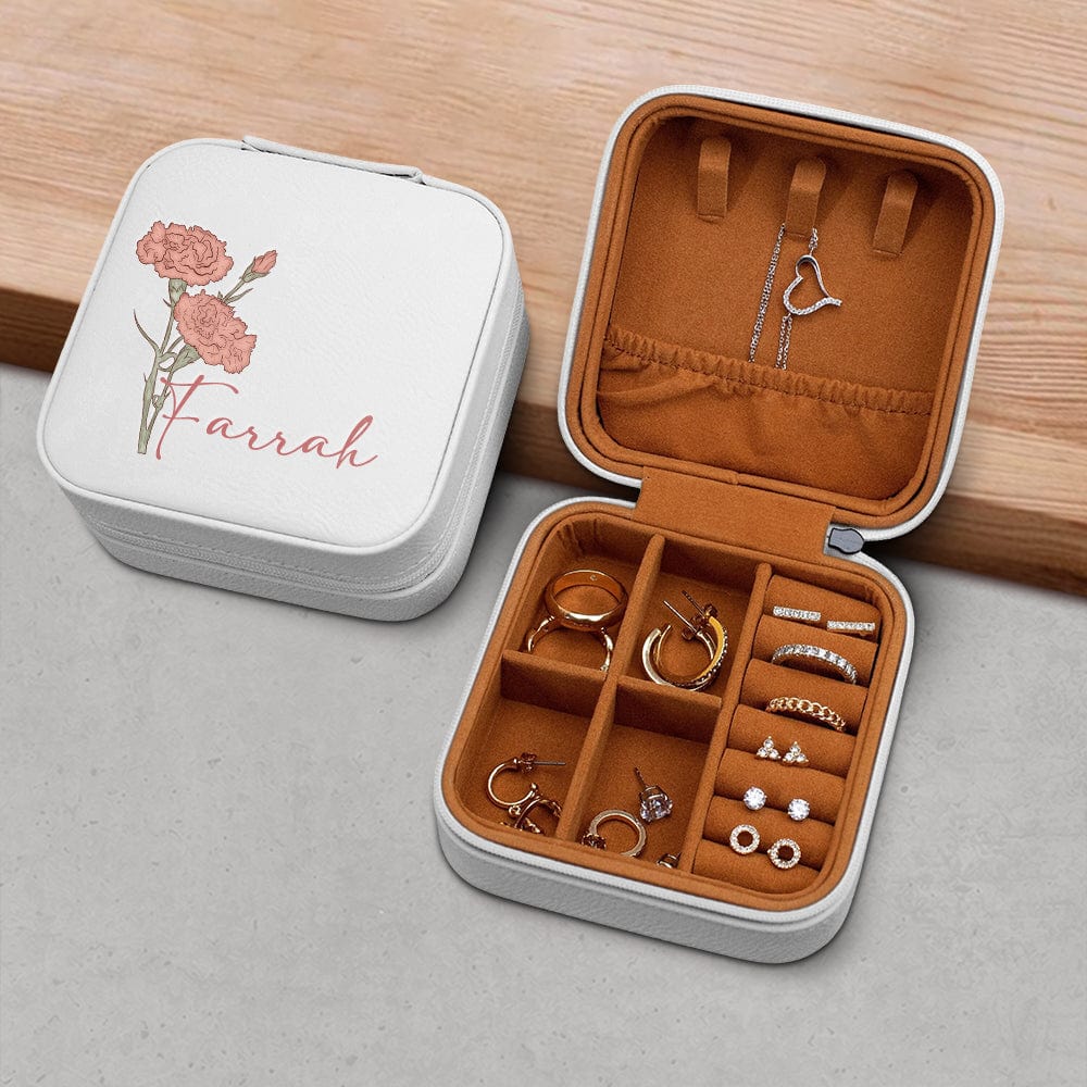 Custom Name With Floral Jewelry Personalized Gift Travel Box TH10 892031 - Image 2