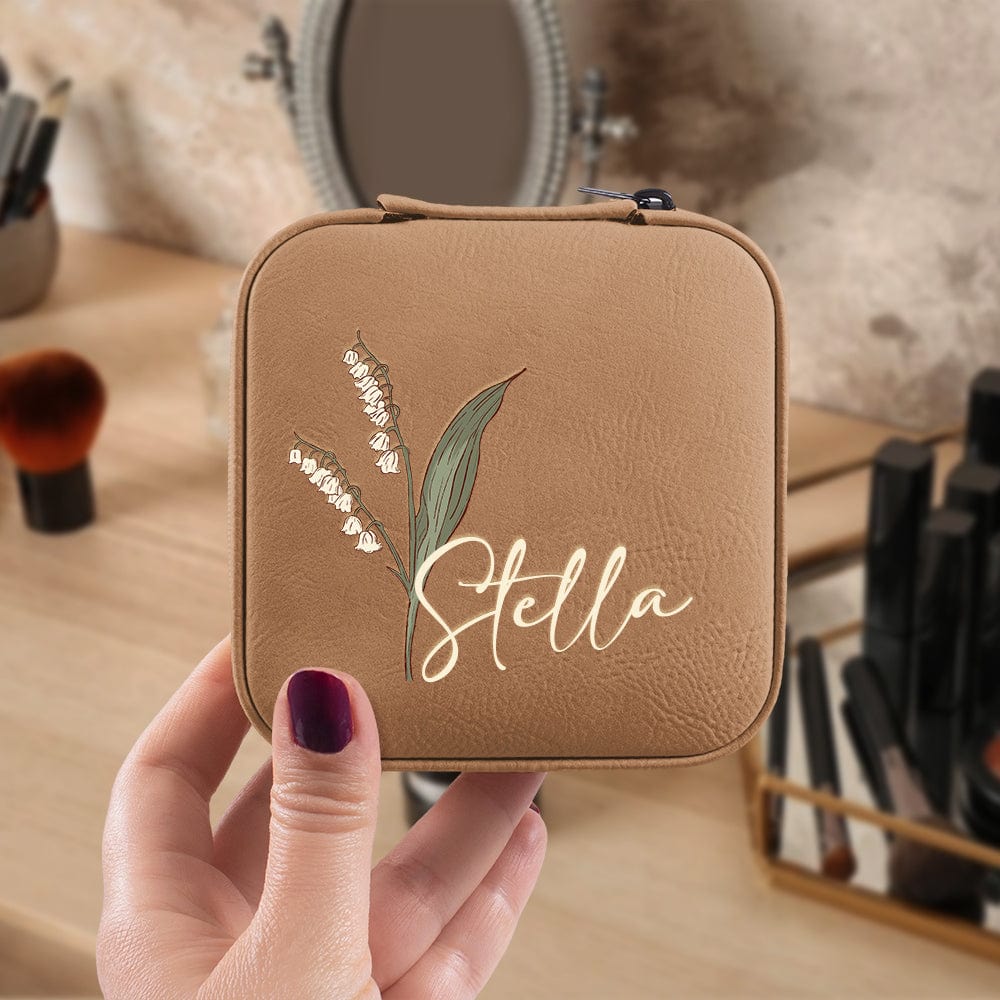 Custom Name With Floral Jewelry Personalized Gift Travel Box TH10 892031 - Image 3