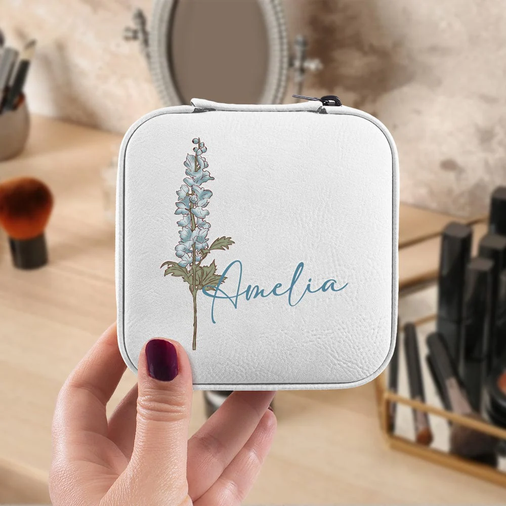 Custom Name With Floral Jewelry Personalized Gift Travel Box TH10 892031 - Image 4