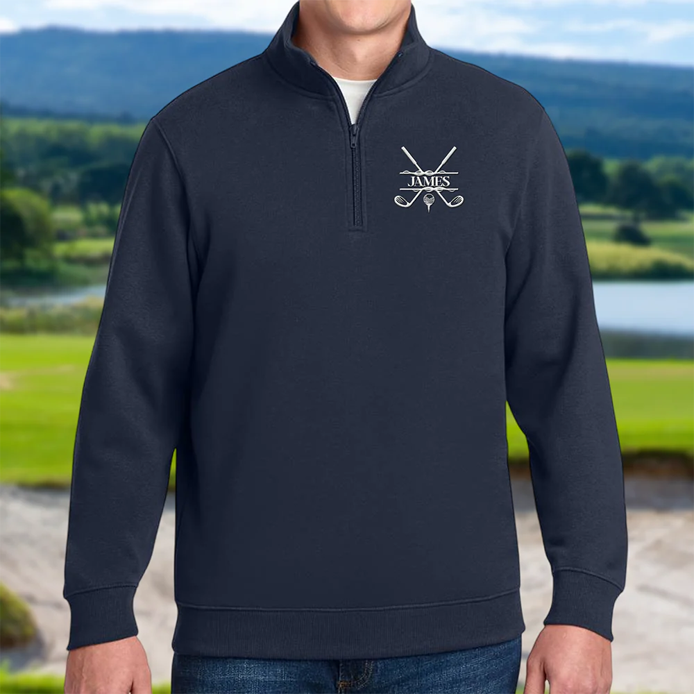 Custom Name With Golf Icon On Golf Quarter Zip Sweatshirt For Golfer TH10 898169 - Image 2