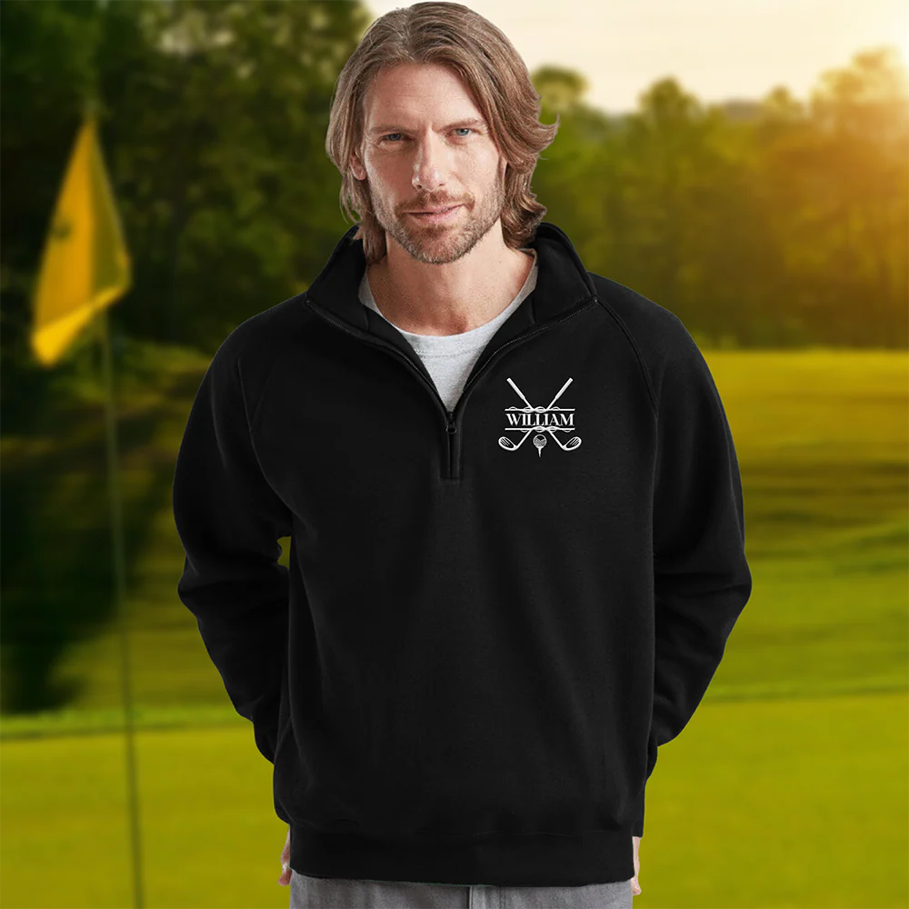 Custom Name With Golf Icon On Golf Quarter Zip Sweatshirt For Golfer TH10 898169 - Image 3