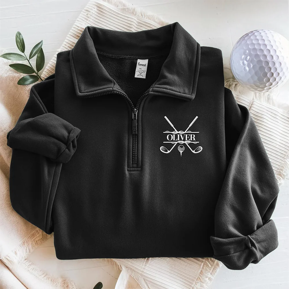 Custom Name With Golf Icon On Golf Quarter Zip Sweatshirt For Golfer TH10 898169 - Image 4
