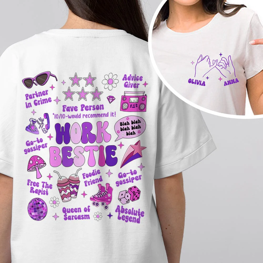 Custom Name Work Bestie Bright Shirt TH10 892219 - Image 3