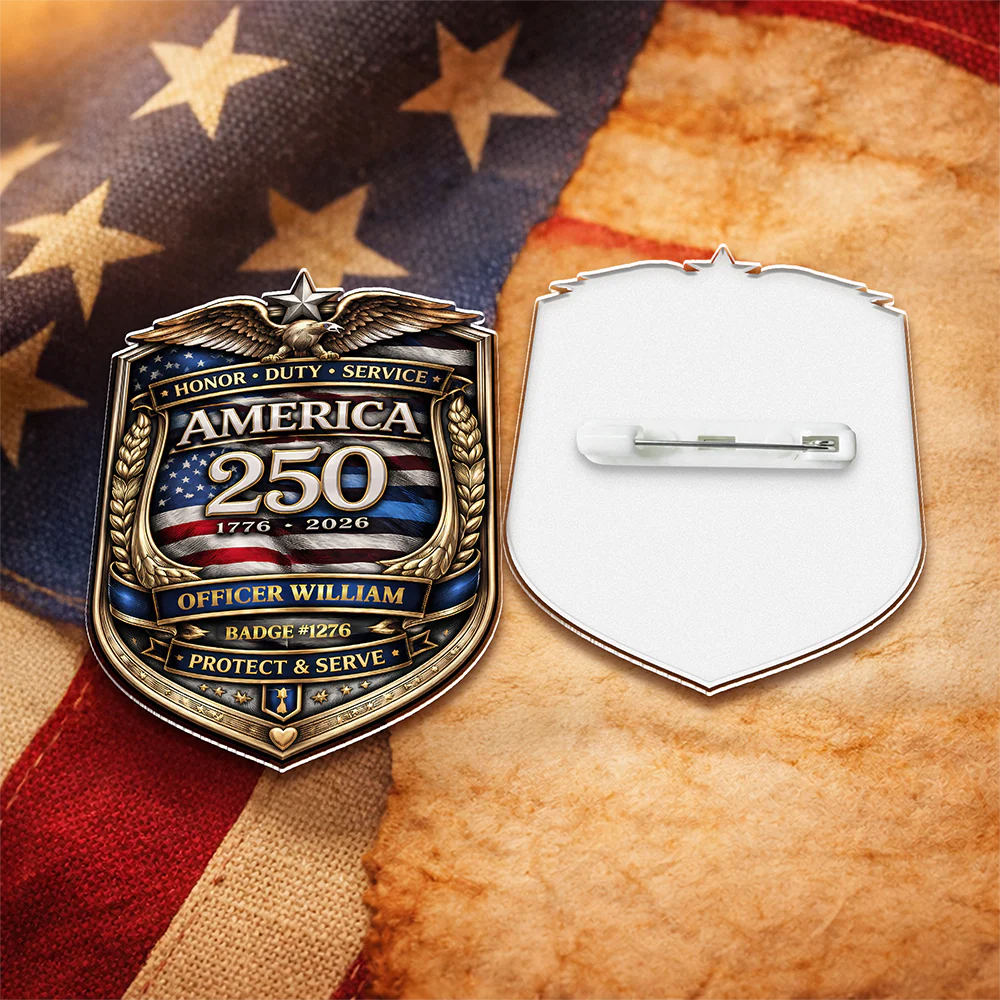 Custom Officer Name Honor Duty Service Acrylic Pin TH10 169379 - Image 4