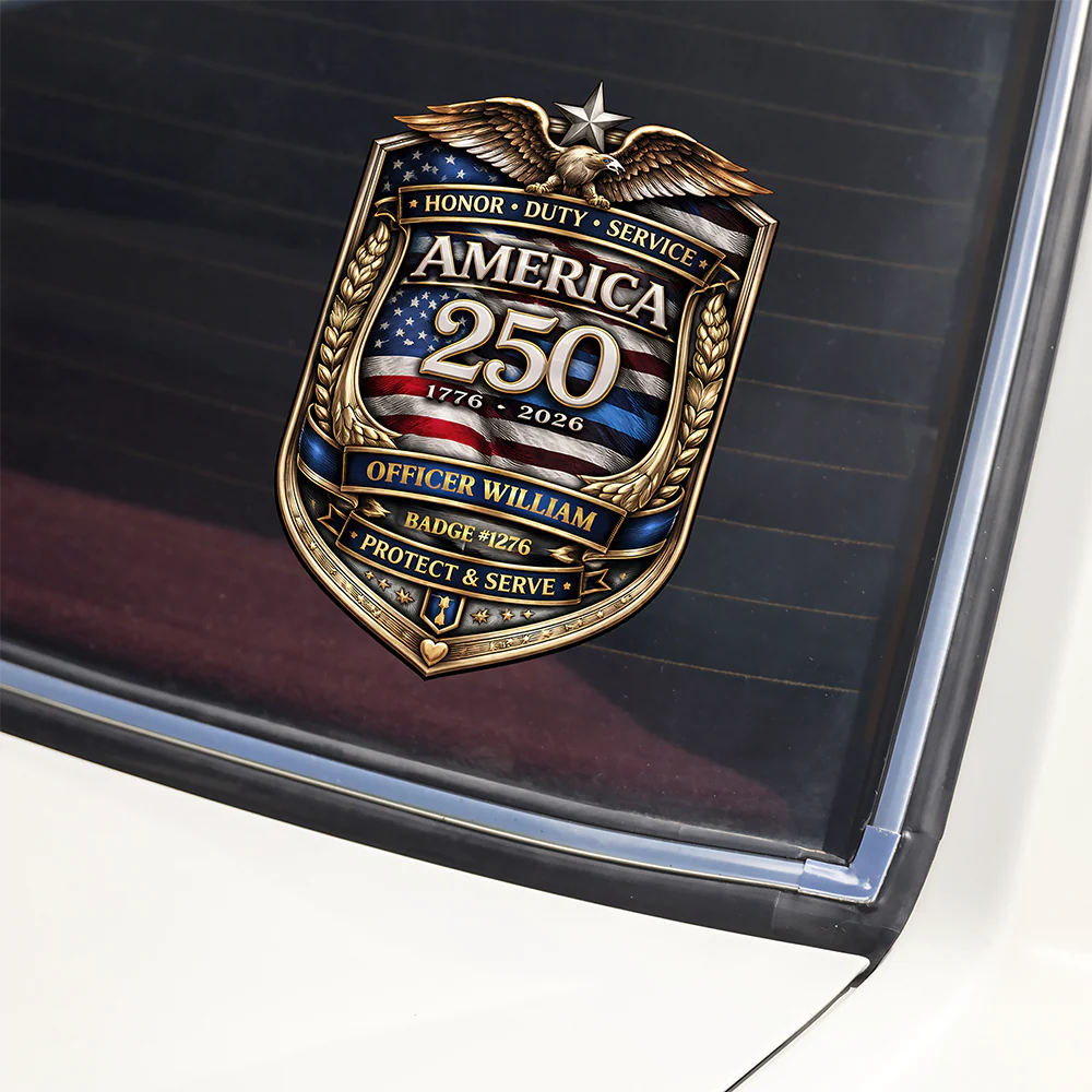 Custom Officer Name Honor Duty Service Car Window Decal Sticker TH10 169377 - Image 3