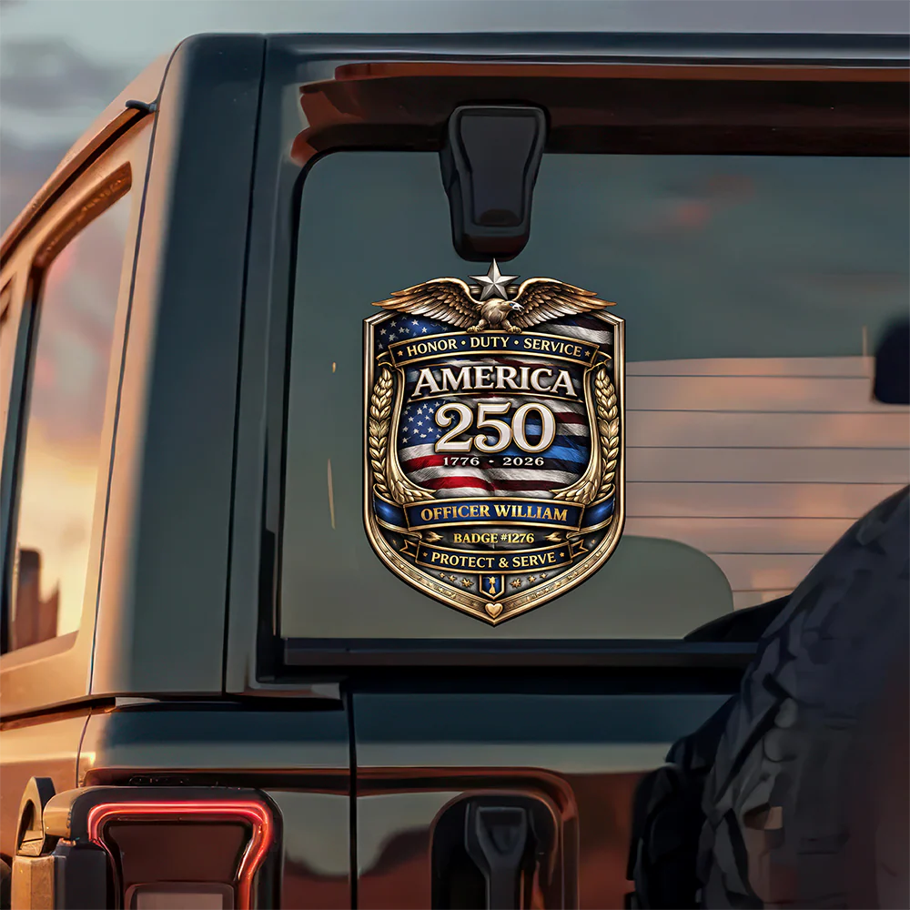 Custom Officer Name Honor Duty Service Car Window Decal Sticker TH10 169377 - Image 5