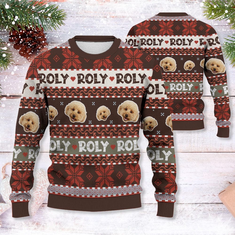 Custom Pet Photo Colorful Ugly Christmas Sweater TA29 889981 - Image 2