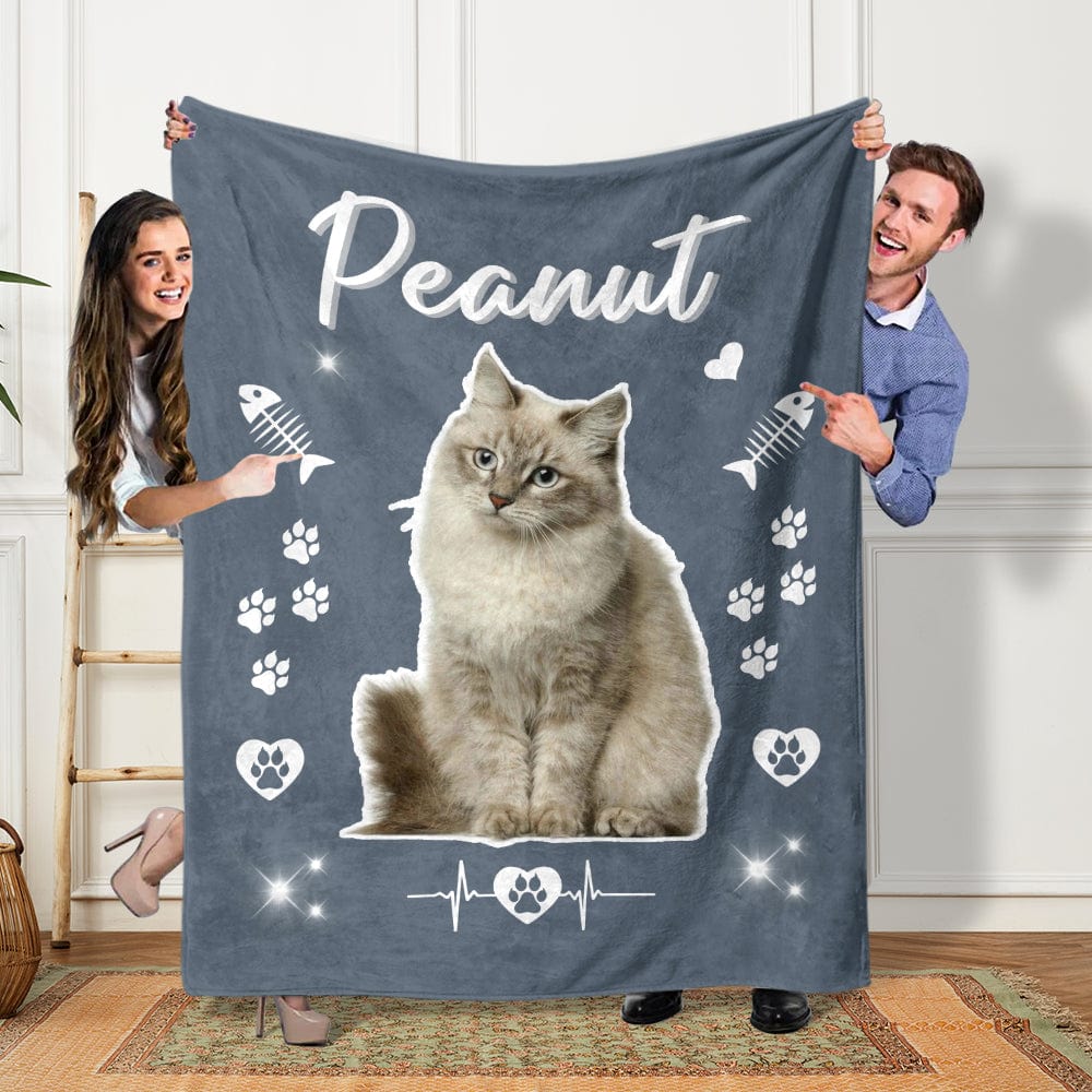 Custom Pet Photo With Icon Blanket TH10 892295