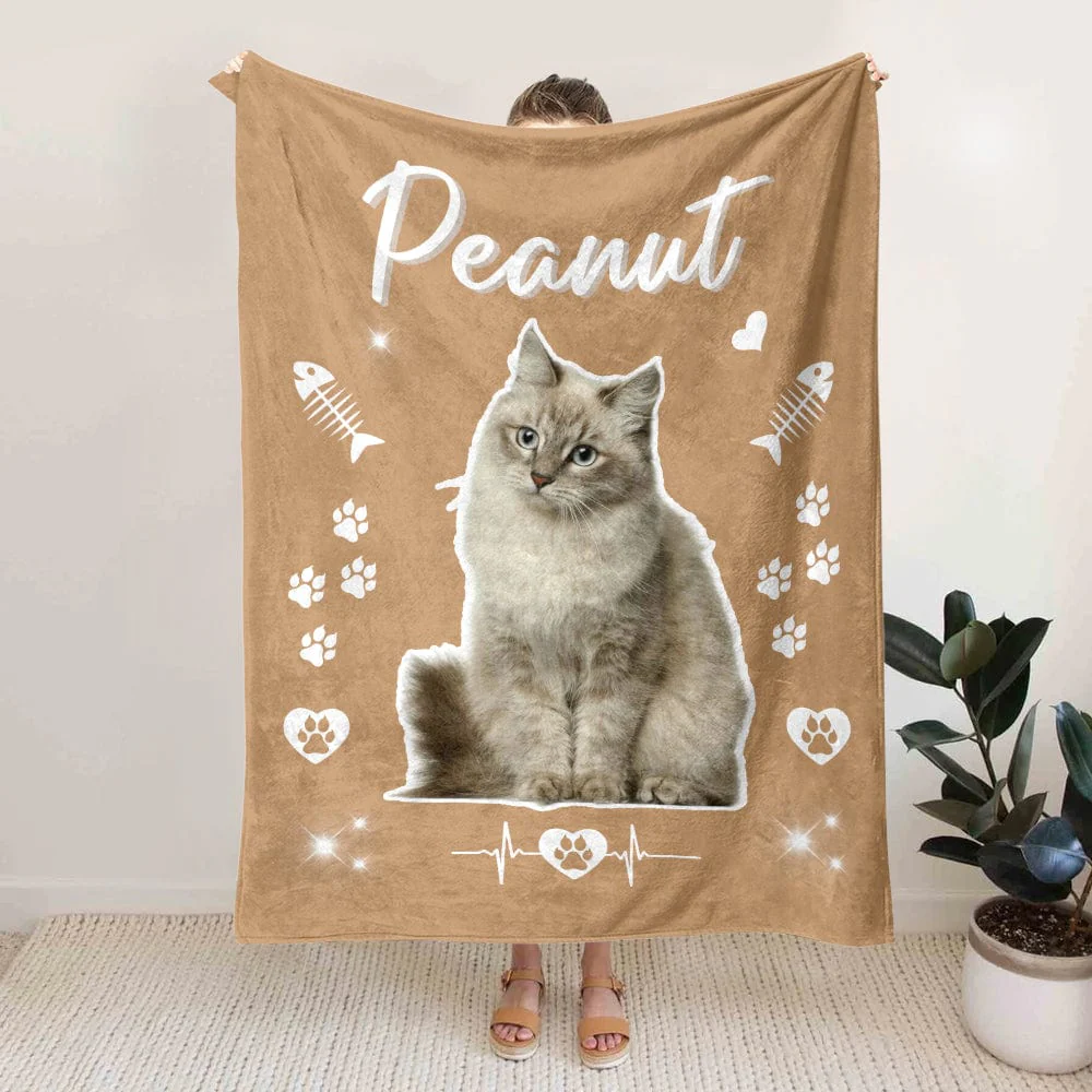 Custom Pet Photo With Icon Blanket TH10 892295 - Image 2
